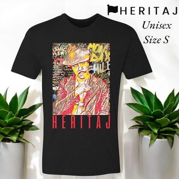 Heritaj Other - Heritaj Richard Pryor-Red Abstract Art Mural Tee